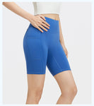 Stripe & Sculpt High-Waist Yoga Shorts