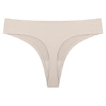 Seamless Low-Rise Thong Underwear with Cotton Lining One-Piece Design