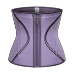 Women's Latex Waist Trainer - Purple Body Shaper Slimming Belt for Sports, Posture Support