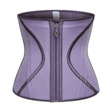 Women's Latex Waist Trainer - Purple Body Shaper Slimming Belt for Sports, Posture Support