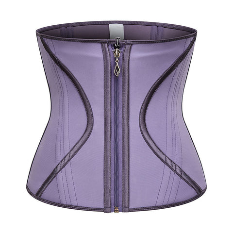 Women's Latex Waist Trainer - Purple Body Shaper Slimming Belt for Sports, Posture Support