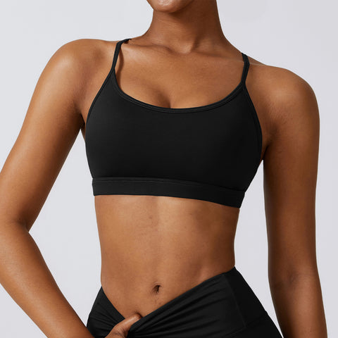 Strappy Back Barely-There Sports Bra – Quick-Dry Yoga & Running Top