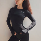 Women's slimming and tight breathable sports long sleeved yoga suit