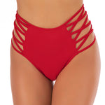 Women's High-Waisted Swim Trunks Sexy Hip-Enhancing Pants Solid Color Ruched High-Waisted Swimwear