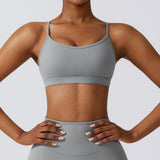 Strappy Back Barely-There Sports Bra – Quick-Dry Yoga & Running Top