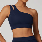 One-Shoulder Barely-There Sports Bra – Stretchy Quick-Dry Yoga & Workout Top