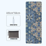 Foldable Anti Slip Yoga Towel Mat Thickened Suede Sweat-Absorbent Fitness Blanket with Printed Design