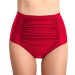 Women's Beach Pants Ruched Tight-Fit Fashion Swim Trunks Hip-Hugging Tummy-Control High-Waisted Bikini Bottoms
