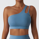 One-Shoulder Cloud-Feel Sports Bra – Shockproof Yoga & Workout Top