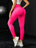 Women's Sexy Line Hip Lifting Sports Tight Pants High Waist Elastic Fitness Pants Running Yoga Pants