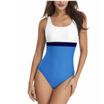 Sexy Triangle Sports Color Block One-Piece Swimsuit for Women