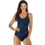 Women's Conservative Sporty One-Piece Swimsuit Tight-Fit Triangle Bathing Suit