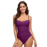 Open Back Triangle Halter One-Piece Swimsuit Twist Front Sexy Swimwear for Women