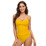 Open Back Triangle Halter One-Piece Swimsuit Twist Front Sexy Swimwear for Women