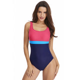 Sexy Triangle Sports Color Block One-Piece Swimsuit for Women