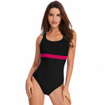 Sexy Triangle Sports Color Block One-Piece Swimsuit for Women