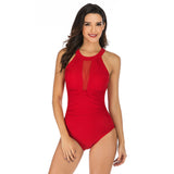 One-Piece Swimwear for Women with Halter Neck Design