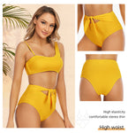 New Arrival Sexy Swimsuit Strap Halter Two-Piece Swimwear High-Waisted Bikini Open Back Swimwear