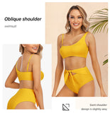 New Arrival Sexy Swimsuit Strap Halter Two-Piece Swimwear High-Waisted Bikini Open Back Swimwear