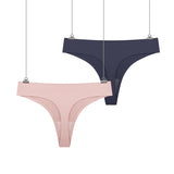 Seamless Low-Rise Thong Underwear with Cotton Lining One-Piece Design