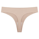 Seamless Low-Rise Thong Underwear with Cotton Lining One-Piece Design