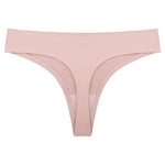 Seamless Low-Rise Thong Underwear with Cotton Lining One-Piece Design