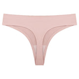 Seamless Low-Rise Thong Underwear with Cotton Lining One-Piece Design