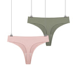 Seamless Low-Rise Thong Underwear with Cotton Lining One-Piece Design