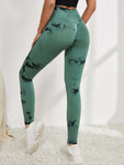 Women's high waist Peach tie dye yoga pants abdominal tightening hip lifting fitness seamless sports tight pants legging