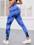 Women's high waist Peach tie dye yoga pants abdominal tightening hip lifting fitness seamless sports tight pants legging