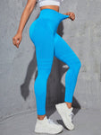 Women's Sexy Line Hip Lifting Sports Tight Pants High Waist Elastic Fitness Pants Running Yoga Pants