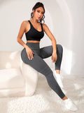 Women's Sexy Line Hip Lifting Sports Tight Pants High Waist Elastic Fitness Pants Running Yoga Pants