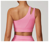 One-Shoulder Barely-There Sports Bra – Stretchy Quick-Dry Yoga & Workout Top