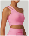 One-Shoulder Barely-There Sports Bra – Stretchy Quick-Dry Yoga & Workout Top