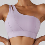 One-Shoulder Barely-There Sports Bra – Stretchy Quick-Dry Yoga & Workout Top