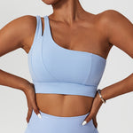 One-Shoulder Barely-There Sports Bra – Stretchy Quick-Dry Yoga & Workout Top