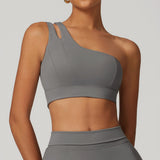 One-Shoulder Barely-There Sports Bra – Stretchy Quick-Dry Yoga & Workout Top