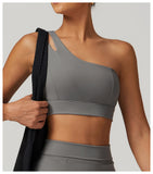 One-Shoulder Barely-There Sports Bra – Stretchy Quick-Dry Yoga & Workout Top