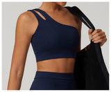 One-Shoulder Barely-There Sports Bra – Stretchy Quick-Dry Yoga & Workout Top