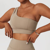 One-Shoulder Barely-There Sports Bra – Stretchy Quick-Dry Yoga & Workout Top