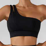 One-Shoulder Barely-There Sports Bra – Stretchy Quick-Dry Yoga & Workout Top