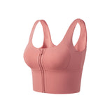 Double-sided Fleece Yoga Sports Bra: Women's High-Intensity Zip-Front Shockproof Fitness Bra