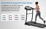 NEW Home Folding Treadmill with Pulse Sensor Running Machine with 3 Level Incline 12 Preset Programs