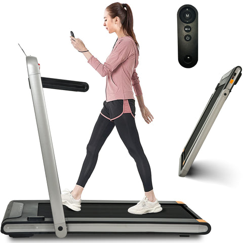 2 in 1 Under Desk Treadmill, 2.5HP Folding Electric Treadmill for Home Office