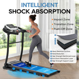 NEW Home Folding Treadmill with Pulse Sensor Running Machine with 3 Level Incline 12 Preset Programs