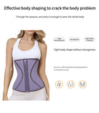 Women's Latex Waist Trainer - Purple Body Shaper Slimming Belt for Sports, Posture Support