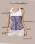 Women's Latex Waist Trainer - Purple Body Shaper Slimming Belt for Sports, Posture Support