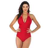 Women's Swimwear Slimming Conservative Halter One-Piece Swimsuit