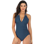 Women's Swimwear Slimming Conservative Halter One-Piece Swimsuit