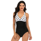 Women's One-Piece Swimsuit Half-Body Printed Design Sexy yet Conservative Swimwear